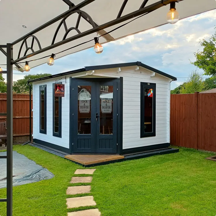 Backyard Neon Corner Cabin Pub
