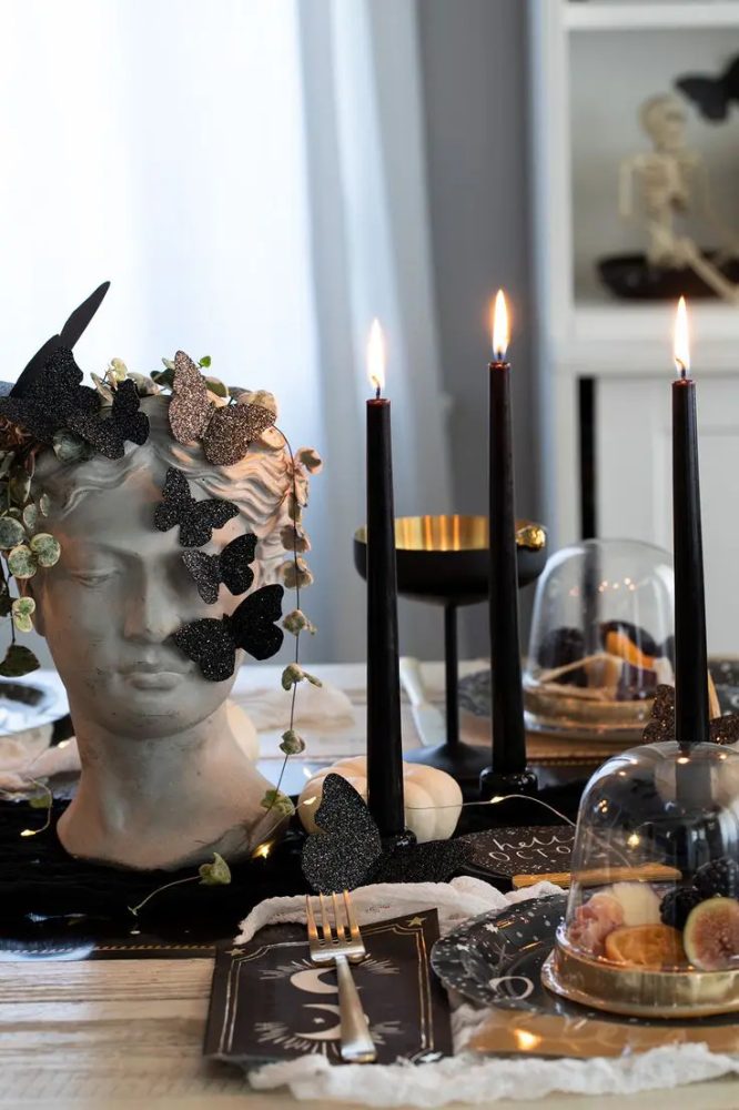 Black and Gold Butterfly Bust Display