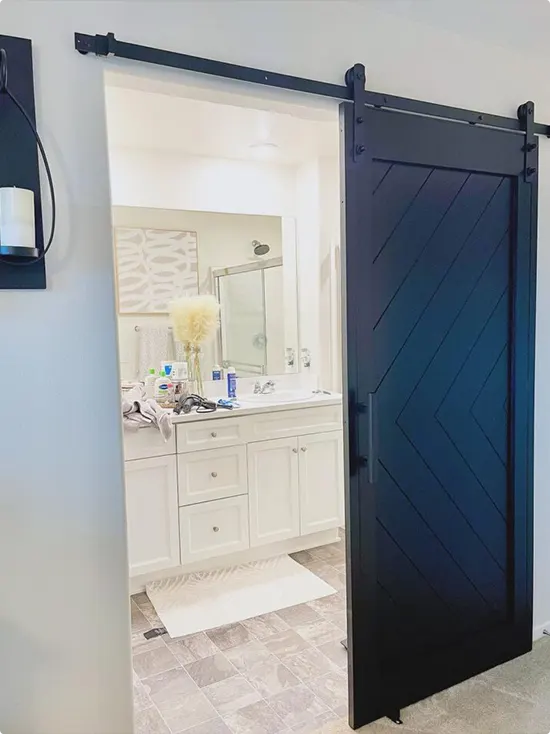 Diagonal Matte Black Barn Door