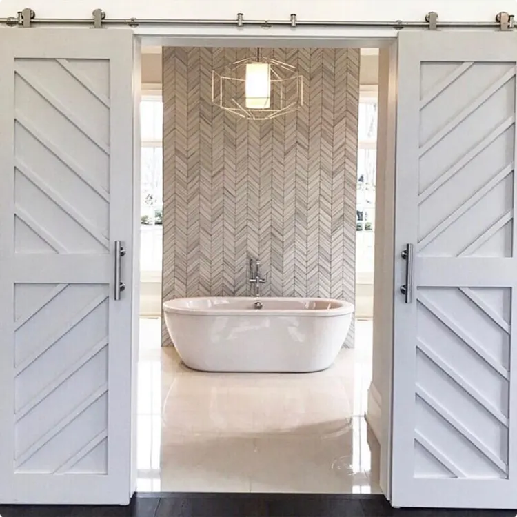 Double Chevron Door Pair with Statement Tub