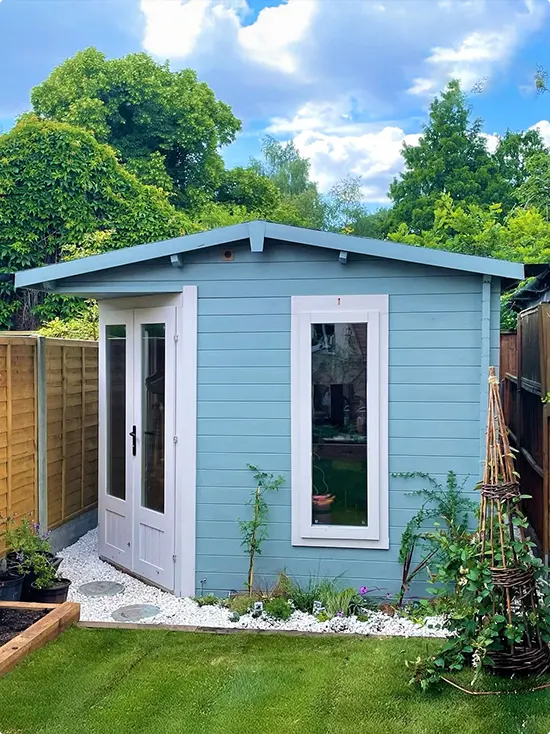 Dusty Blue Side Yard Cabin