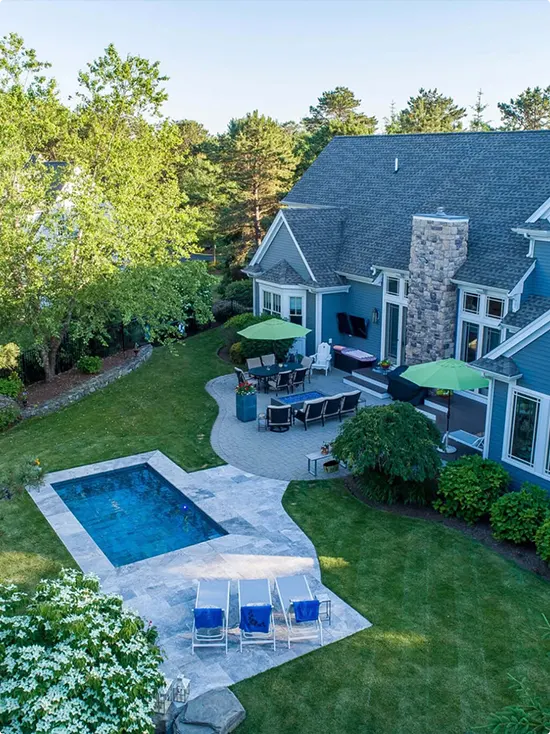 Rectangular Pool and Bluestone Patio