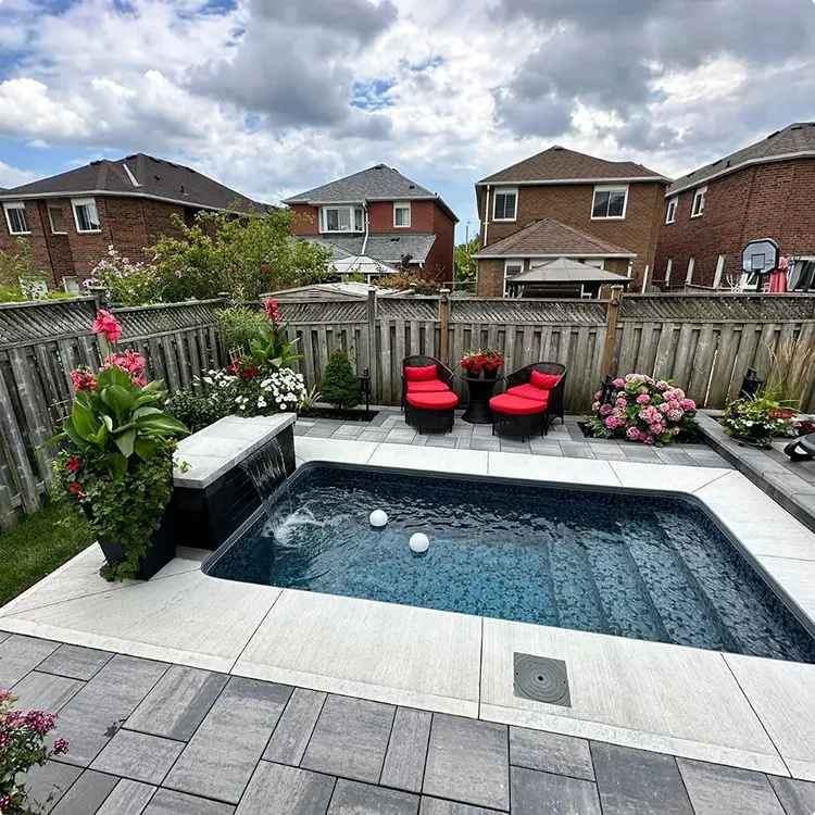 Small Corner Plunge Pool and Waterfall Wall