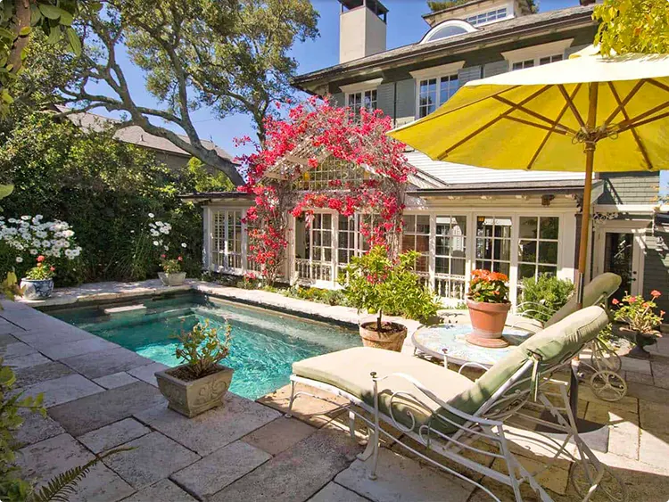Small Rectangular Pool in a Cottage Garden
