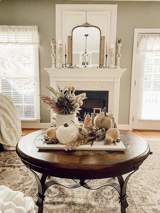 Vintage Mantel on a Round Table