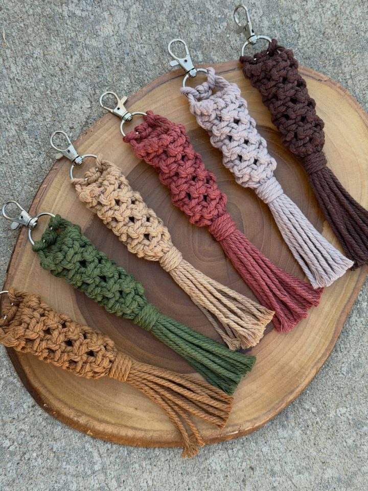 Woven Keychain in Earth Tones