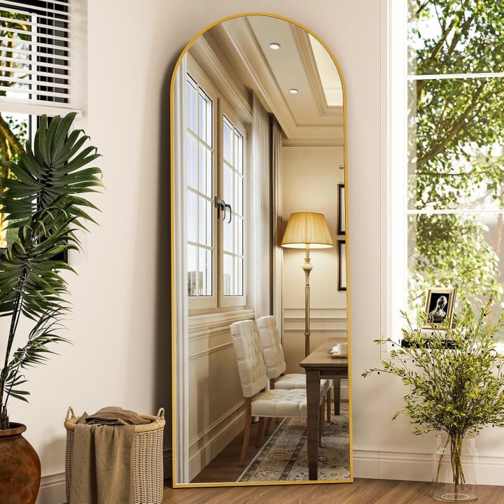 Gold Arched Entryway Mirror