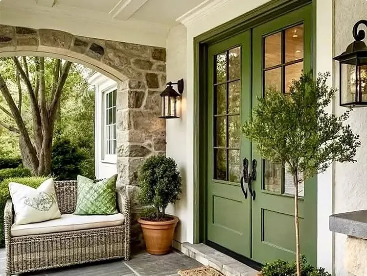 Olive Green Farmhouse Double Doors