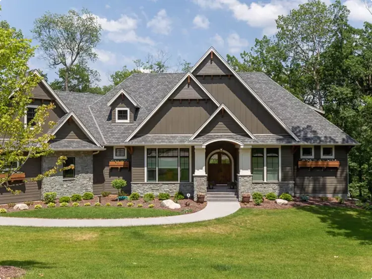 Stone-Base Craftsman House