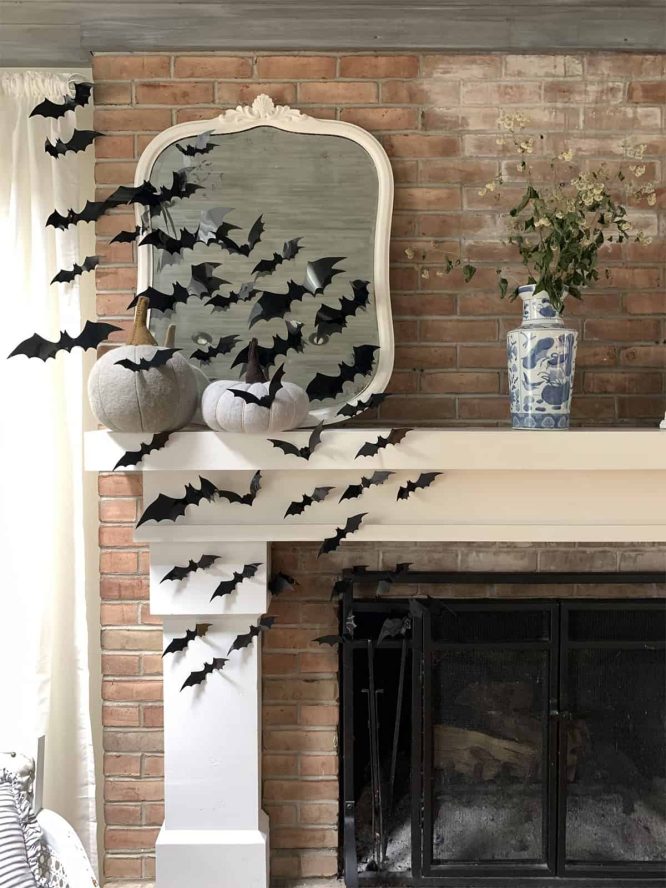 Arched Mirror with Paper Bats