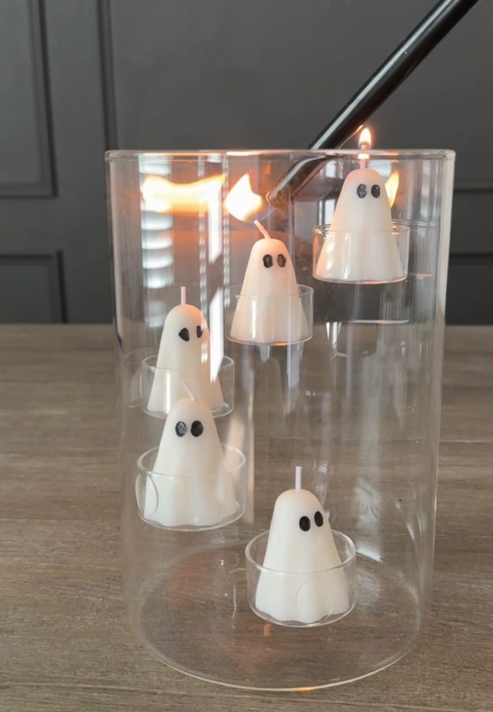 Glass Cloche Ghost Candles