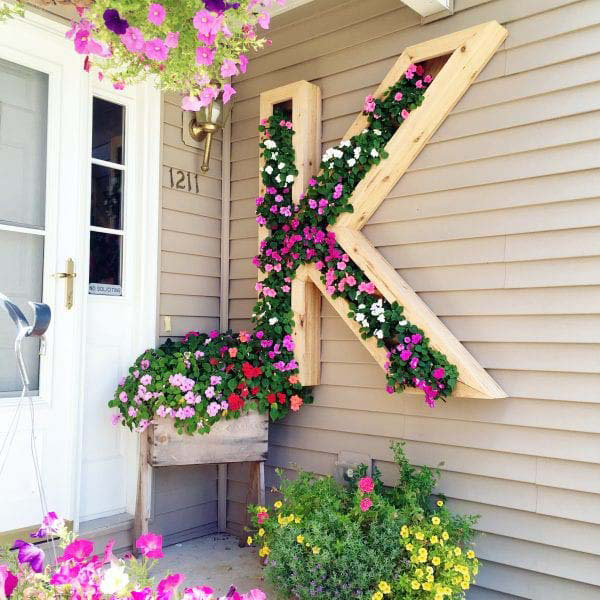 Monogram Flower Wall With Giant K
