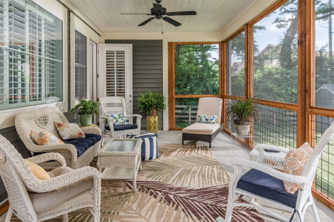Wicker Furniture Screened Porch