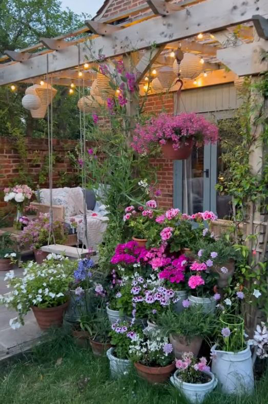 Wood Pergola for Potted Blooms