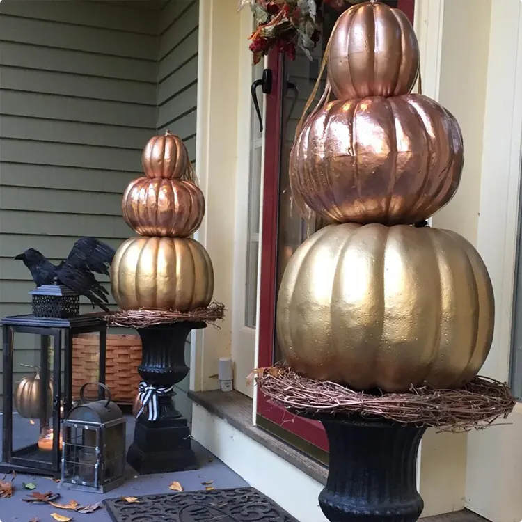 A Metallic Pumpkin Pair