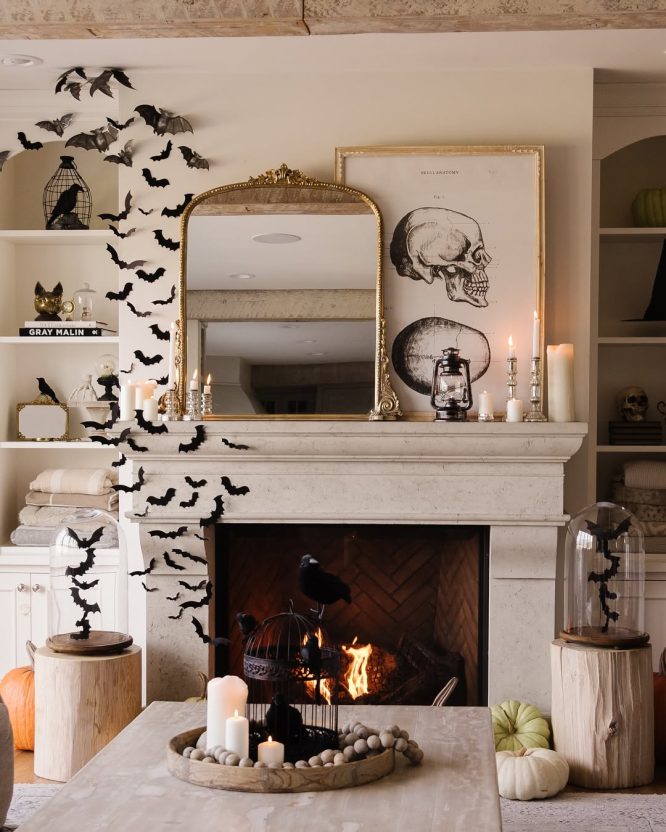 Antique Gold Mirror by the Fireplace