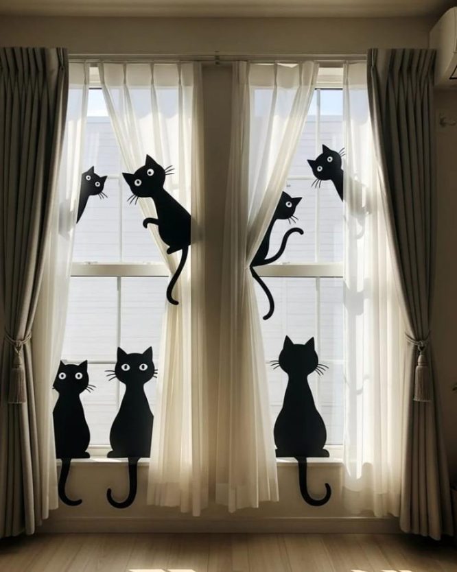 Black Cat Window Cling