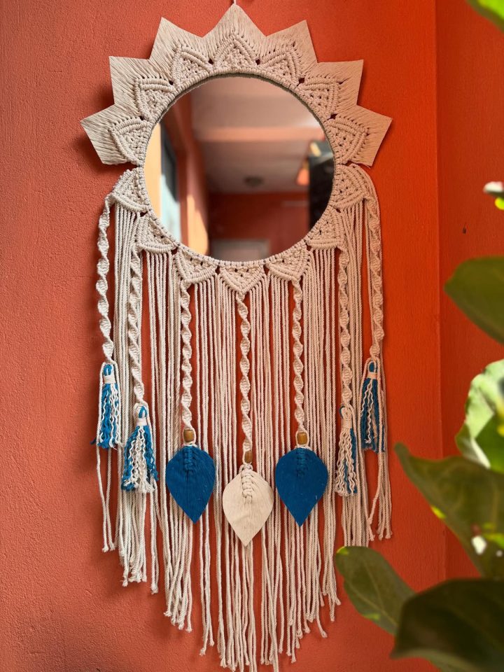 Blue Leaf Coastal Mirror
