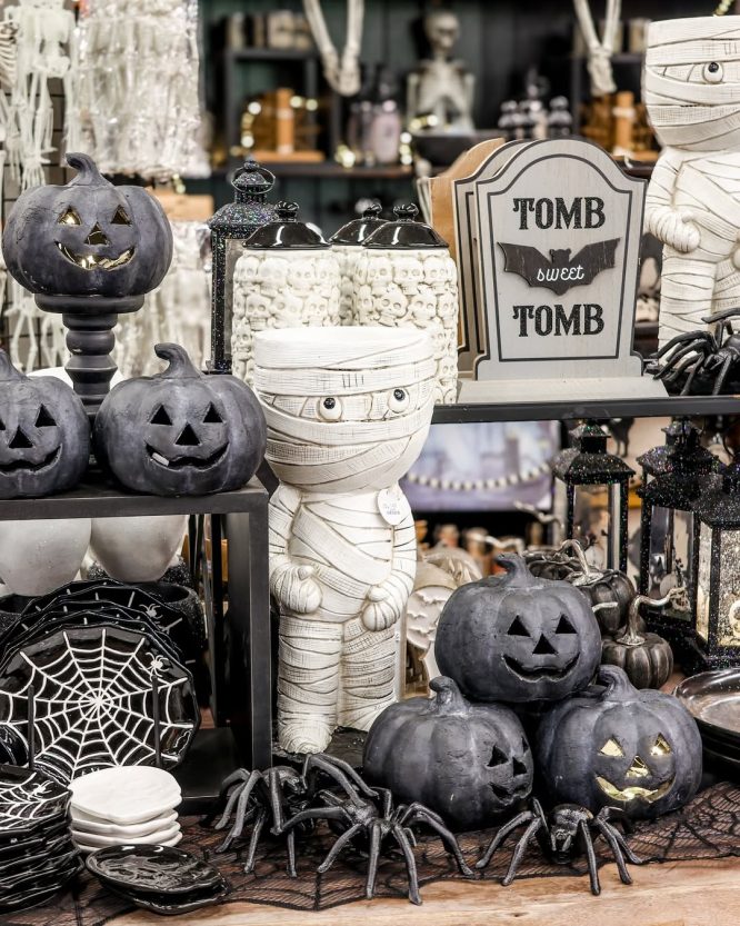 Charcoal Black Halloween Shelf Display