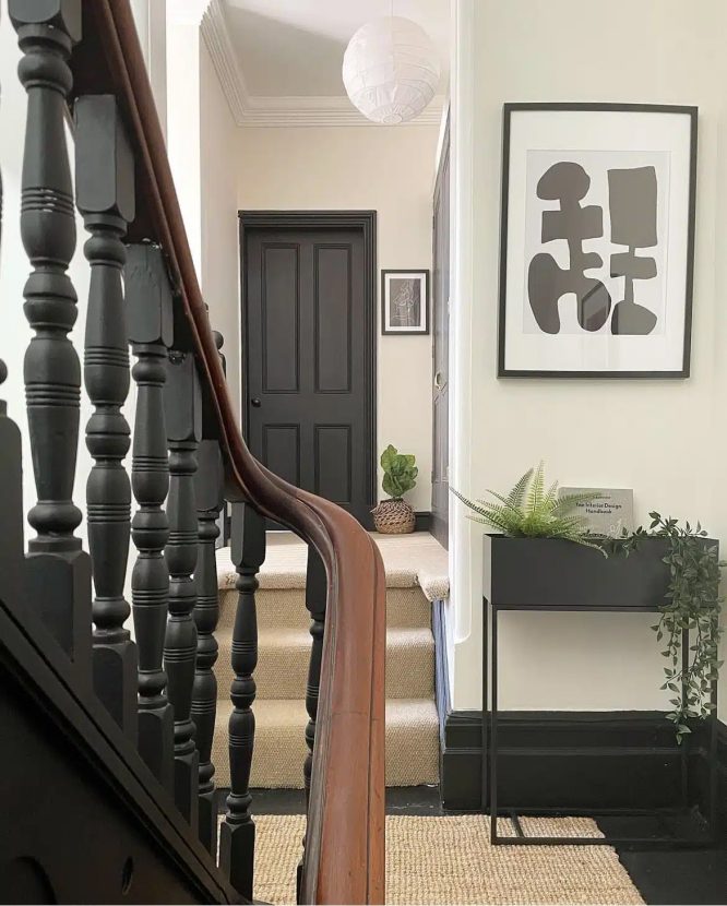 Layered Black Stairwell Accents