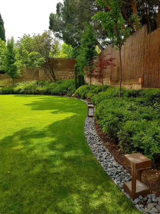 River Rock Shrub Border