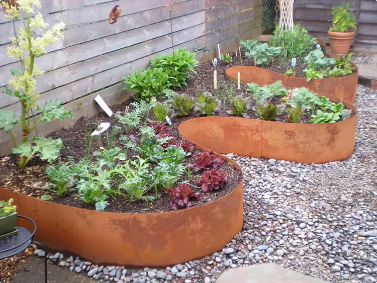 S-Shaped Corten Steel Raised Bed
