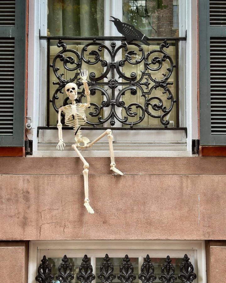 Seated Window Ledge Skeleton