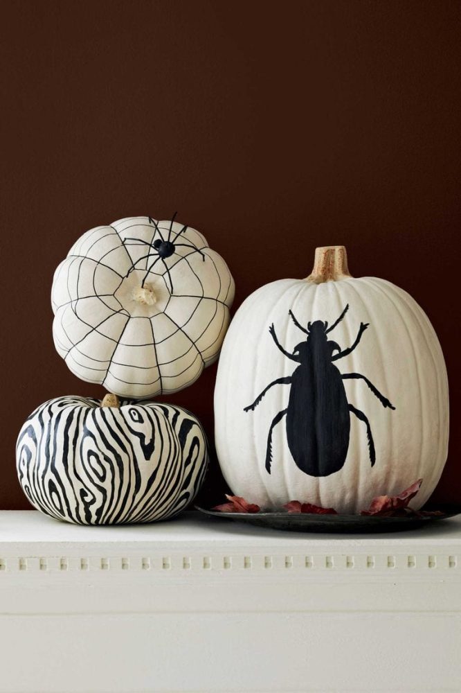 Three Painted Pumpkins