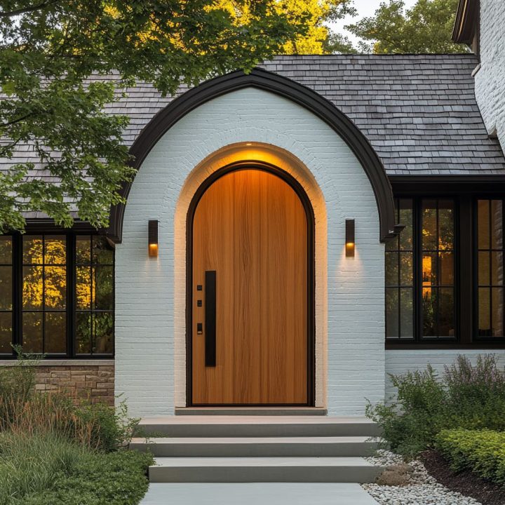 White Brick Teak Arch
