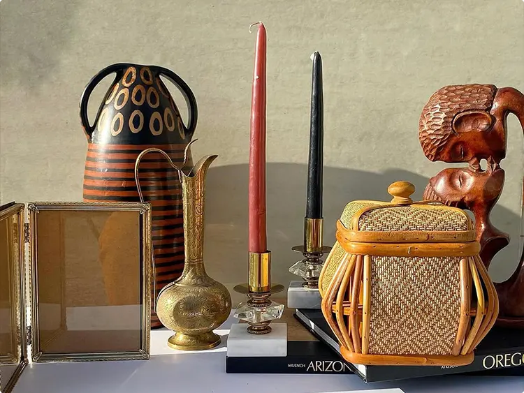 African Inspired Tabletop Vignette