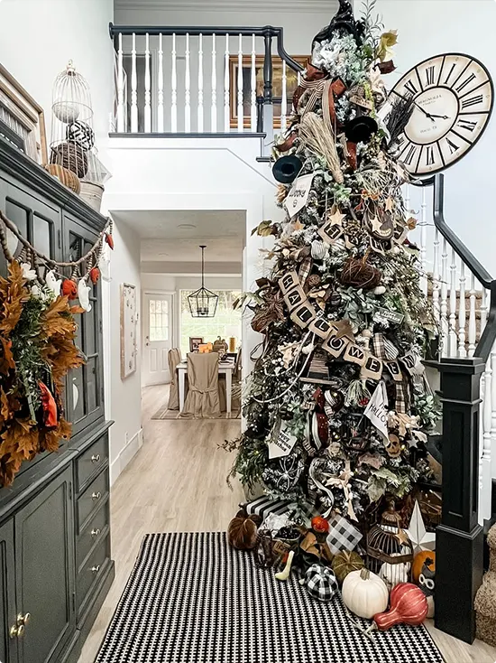 Halloween Flocked Tree Foyer