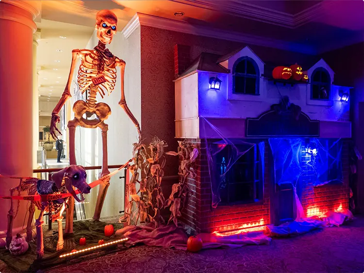 Oversized Skeleton and Skeleton Dog