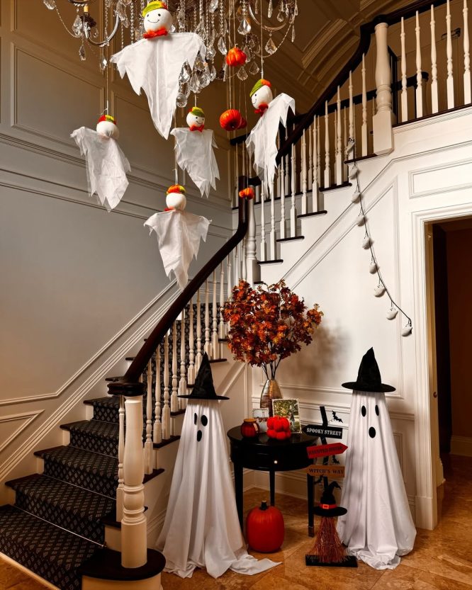 Small Ghost Ornaments by the Staircase