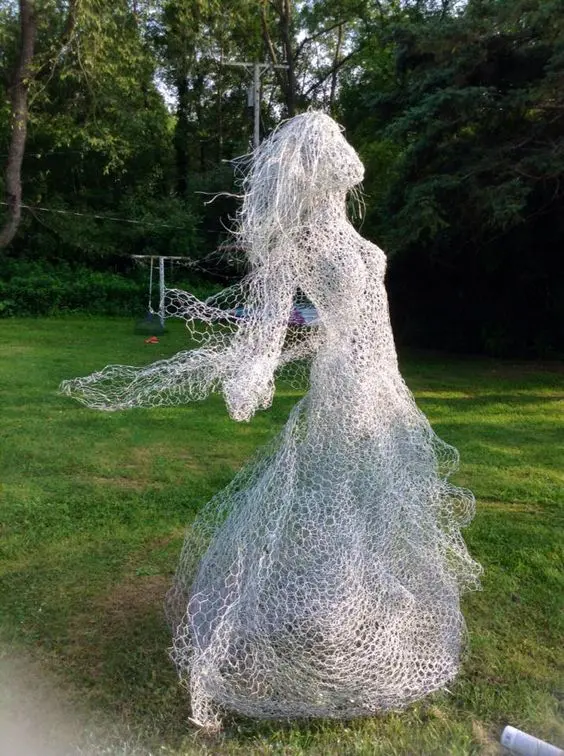 Ghost Figure Made of Chicken Wire