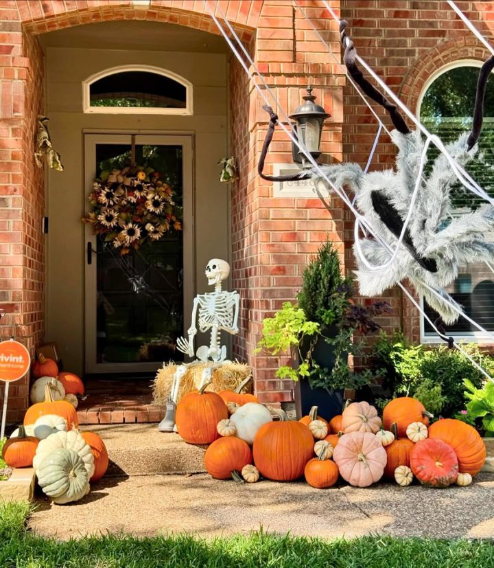 Pumpkin Pile on a Sunny Porch