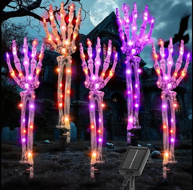 Purple Skeleton Hand Stakes