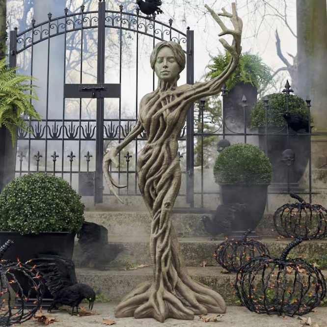Tree Woman Garden Gate Statue