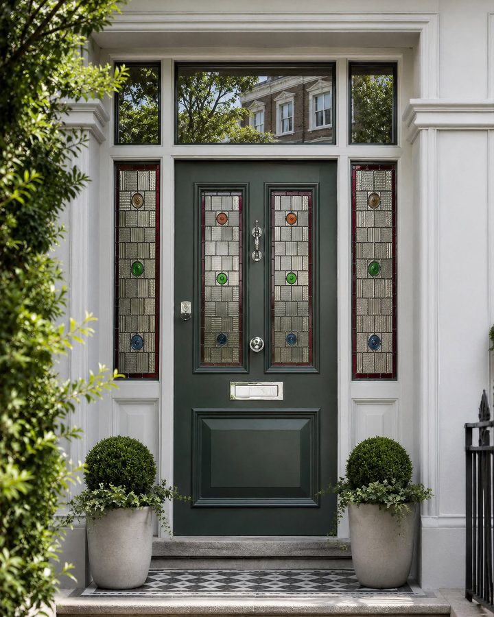 Deep Green-Black Front Door