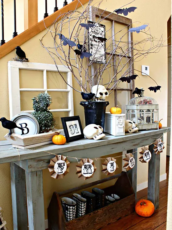 Old Window Frame Halloween Backdrop