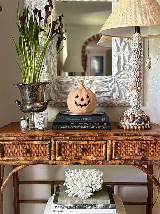 Pumpkin Rattan Console